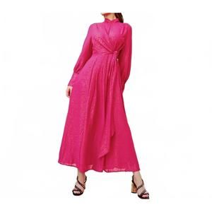 NEW ESTEEM COUTURE ahava chiffon dress in fuchsia